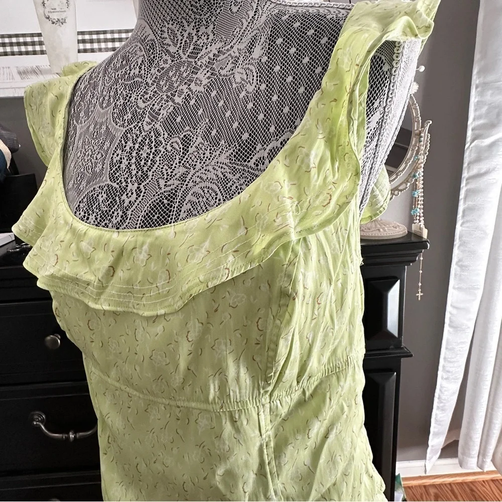 Free People Citrine Combo Ruffle Flutter Sleeve Top Size L - NWT